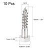 sourcing map Hex Lag Screws, M10 x 40mm 304 Stainless
