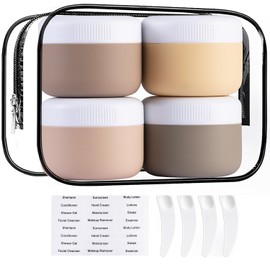4PCS Travel Containers for Toiletries, BPA Free Cream Jars, TSA Approved 30ml/1.01oz Size, Leak-proof Essentials With Lid for Cosmetic Face Hand Body Cream