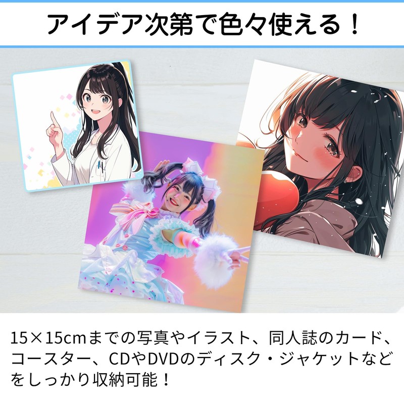 Nijimomo Mini Shikishi File, 50 Sheets (15 x 15 mm),