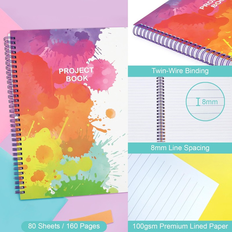 Fashion Stationery A4 Notebook Notepad Wirobound Spiral Large Project Notebooks