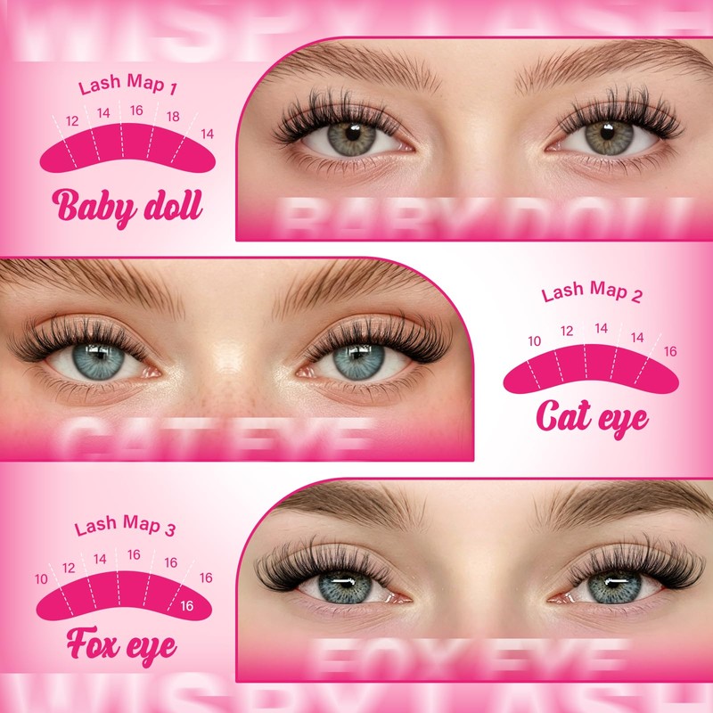 PROLASHBEAUTY Wispy Lash Clusters Eyelash Cluster Lash Cluster Waterproof Lashes