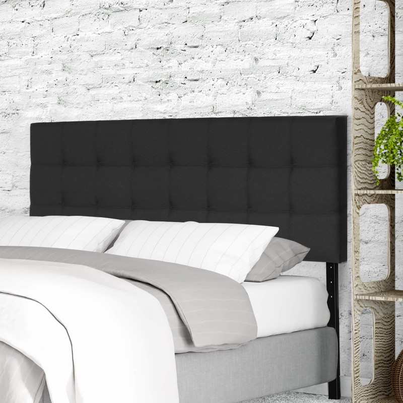 FURINNO Roanne Tufted Headboard, Queen, Black