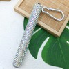1 Pack Rhinestone Collapsible Stainless Steel Straw, Iridescent Portable Straw