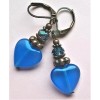handcrafted ROYAL BLUE CAT EYE earring COPPER LEVERBACK handcrafted