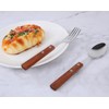 KXLCGYK Spoon Fork Set, Wooden Handle, 18-8 Stainless Steel, 4-Piece