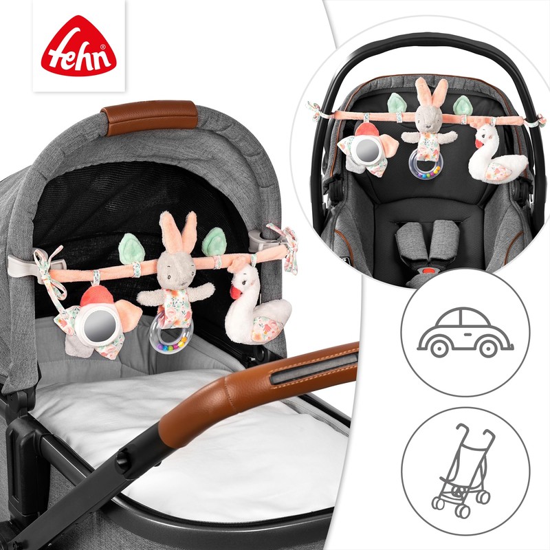 Fehn Safari Pram Chain / Clip Toy - 074550 Swan