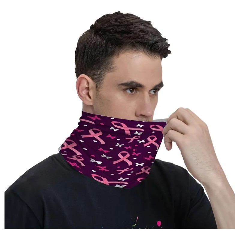 Bufanda De Cinta Morada Con Estampado De Mariposas, Multifun