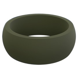 QALO Men's Classic Rubber Silicone Ring, Rubber Wedding Band, Breathable, Durable Rubber Wedding Ring for Men, 8.5mm Wide 2.5mm Thick, Sage, Size 13