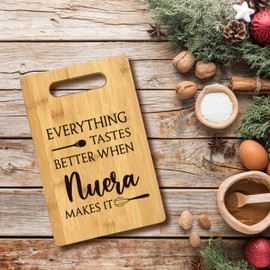 FONDCANYON Daughter in Law Gifts,Daughter in Law Spanish Gift Bamboo Cutting Board Kitchen Decor,Women Anniversary Christmas Gifts Cutting Boards for Kitchen,Daughter in Law Gifts from Mother in Law