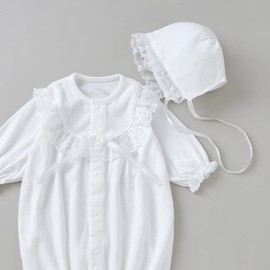 Kufuu 3725 Japanese Ceremony Dress, Newborn, 2-Piece Set, Girls, Boys, 2-Way, Shrine Visit, Discharge, Baby, Baby,, white