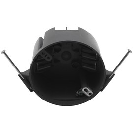 TOMSHIELE 1 Gang PVC Round Outlet Box with Captive Nails, 20 Cu. in. Remodel Electrical Box Round, ETL Listed, Fire Rated for 2 Hours, for Residential and Light Commercial Applications (Black-1Pack)