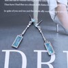 Blue Crystal Dangle Earrings Silver Sapphire Earrings Sapphire Drop Earrings