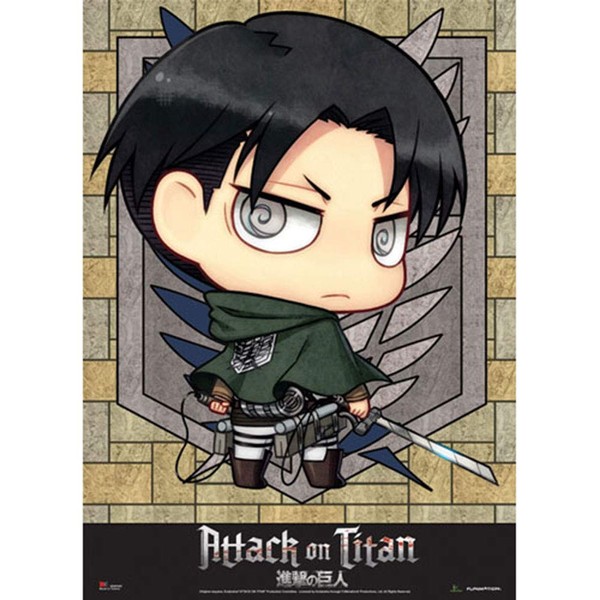 Great Eastern Entertainment Attack On Titan Sd Levi Fabric Poster