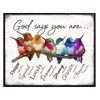 God Says You Are Hummingbirds Wall Art & Decor - Religious Scripture Encouragement Gift for Women - Psalms Bible Verses - Motivational Family Art - Inspirational Positive Quotes Christian Affirmations