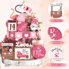Pickmesh 21 Pcs Valentine's Day Tiered Tray Decor Set Wood