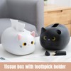 AIMALL Creative Cat Tissue Box with Toothpick Holder, Multifunctional ABS