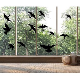 Anti-Collision Window Bird Stickers Decals Glass Door Protect and Save Bird Strikes (Black)
