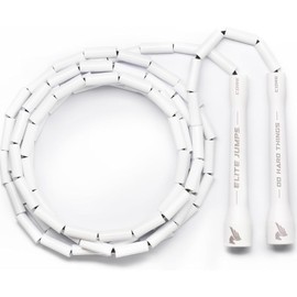 【All-American Hit Get Your Ideal Body in Just 10 Minutes a Day Beginners Friendly 】 Elite Jumps Beaded Jump Rope Training for Adults Fitness Jump Rope (White×White)