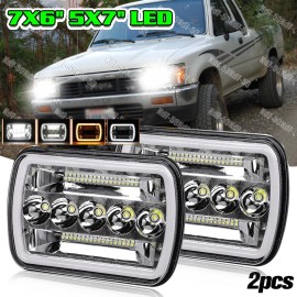 Unbranded Fit Toyota Hilux 88-97 Pickup 82-95 Pair 5x7" / 7x6" Led Headlights Hi-Lo Beam