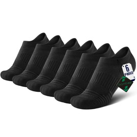 BloomBuddies Bamboo Viscose 6 Pair Ankle Compression Socks Men Women Running Cushion Moisture Wicking Athletic No Show