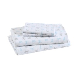 Beatrice Home Fashions Printed Microfiber Sheet Set, Soft Comfortable Easy Care, Includes 1 Fitted Sheet with 12" Deep Pockets, 1 Flat Sheet, Pillowcase, Queen, Cat Silhouette