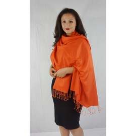 Pashmina scarf-Silk-Scarf-shawl-poncho-ruana-cape-dress shawl-graduation stole-scarf for men-keffiyeh-shemagh-headwear-wrap (Tangerine)