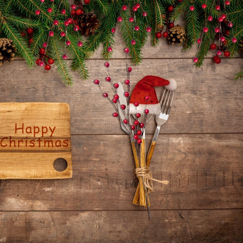 Mauts 10 Pcs Artificial Holly Berries, Decor for Christmas decoration