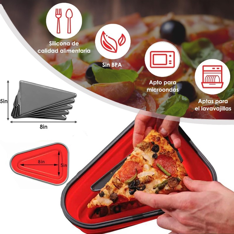 JESUS Caja de pizza de silicona triangular plegable con 5