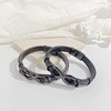Titruebe Men's Leather Infinity Bracelet with Stainless Steel Clasp -