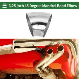 Motoforti 2pcs 6.25" Inch OD 45 Degree Mandrel Bend Elbow Tube Car Exhaust Pipe Tubing Piping Thickness 1.5mm/16GA 159x185x1.5mm 201 Stainless Steel Silver Tone