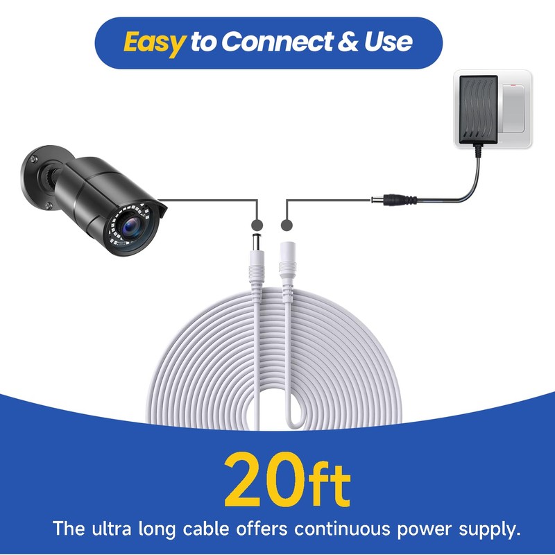 Oxzeewee Pure Copper DC Extension Cable 2 Pack 20FT/6M Universal