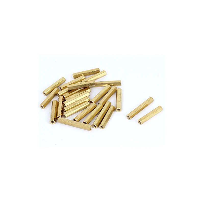 Sourcingmap M3 x 25mm Female Threaded Brass Hex Standoff Pillar