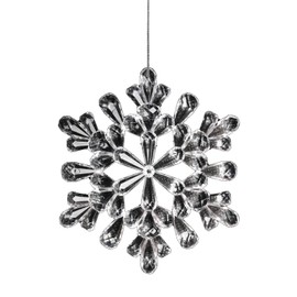 11cm Clear Acrylic Hanging Snowflake Christmas Decoration - Christmas Tree Decorations - Hanging Christmas Decorations