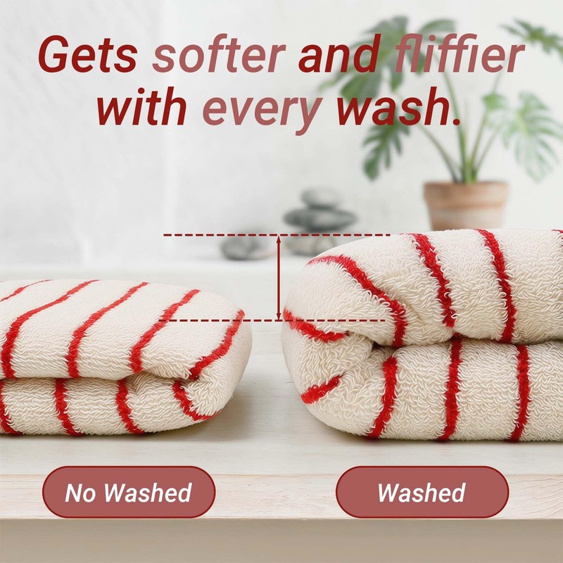Muimurex Striped Cotton Hand Towels, Quick Dry, Set of 2,15x28