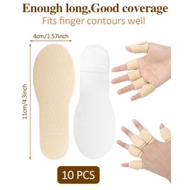 Uwbettry 10pcs Castor Oil Pack Wrap for Fingers, Reusable Castor Oil Compress Pack for Finger and Thumb, Soft Organic Cotton, Self Adhesive Adjustable Finger Wraps