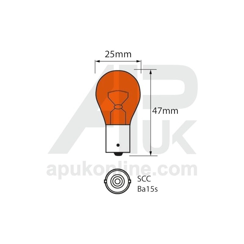 10x Lucas LLB343 Amber Indicator Bulb Replacement for John Deere