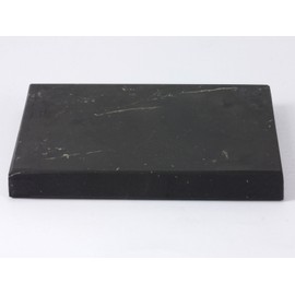 Shungite Club Shungite Unpolished Tile 100x80 mm Black Stone Plate Natural, Home Decor, Healing Crystal, Phone Protector