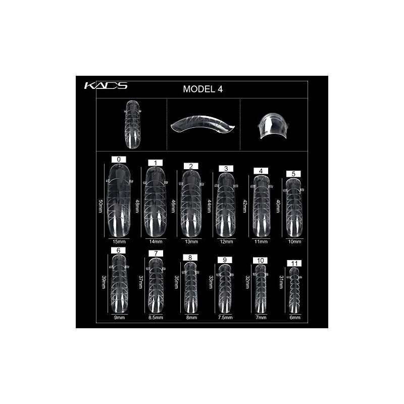 KADS Nail Tips 12 Sizes/10PCS Dual Nail Foam UV Gel