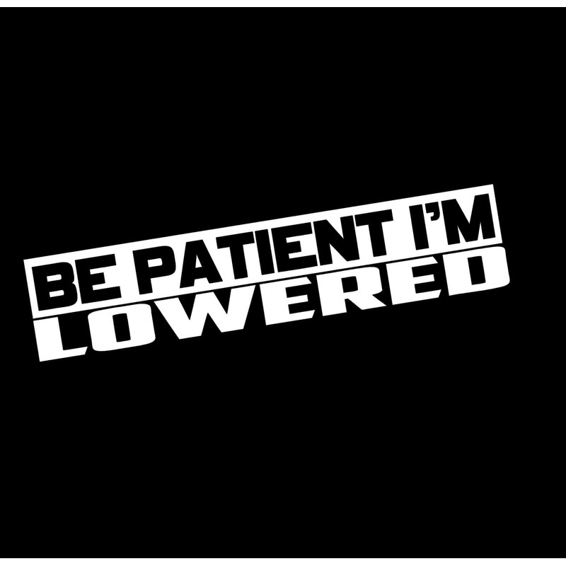 XTRAYXRAY Be Patient I'm Lowered Sticker Car Decal Funny Window
