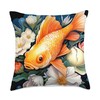 Goldfish Flowers Tees Flowers Fancy Goldfish Fantasy Art Design Throw