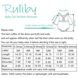 Ruliby Baby Romper Girl Newborn Floral Bodysuit Infant Girl Clothes 6-9 Months