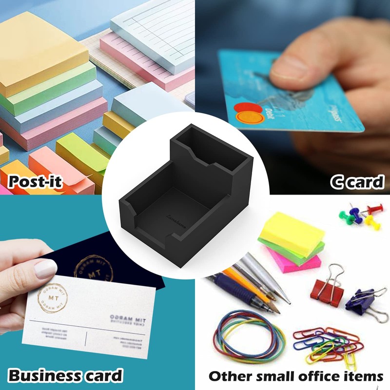 Kamehame Black Sticky Note Holder, Silicone Memo Holder with Pen