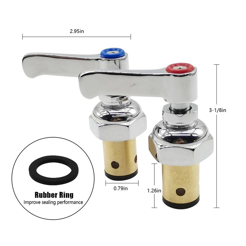 Meyffon Handle Stem Assembly Hot & Cold Compatible with T&S