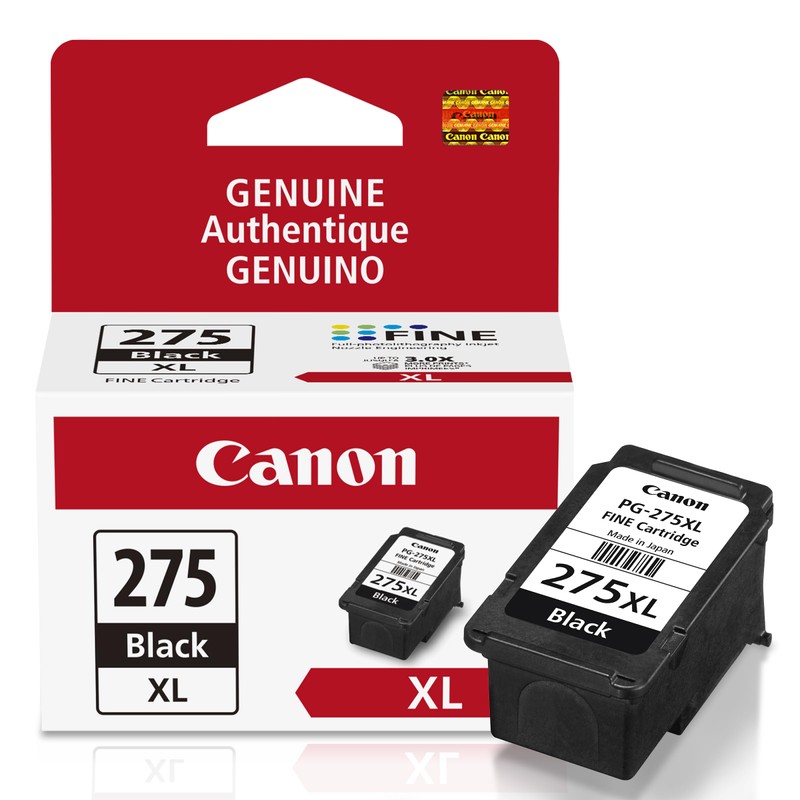 Canon PG-275 XL Genuine Black Ink Cartridge, Compatible with TS3520/3522,