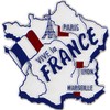 France Country Outline Refrigerator Magnet, Approximate Size 2 inch x