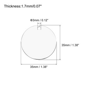 sourcing map Metal Round Tags Stamping,Silver Blank Dog Tags 1.4 Inch Circle DIY Engraving Blank Tags 10 Pcs,Stainless Steel with Hole for Pet Dog ID Tags,Pendant Decoration,Craft Tags