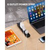 DEWENWILS 6-Outlet Power Strip Surge Protector, 15FT Long Extension Cord,