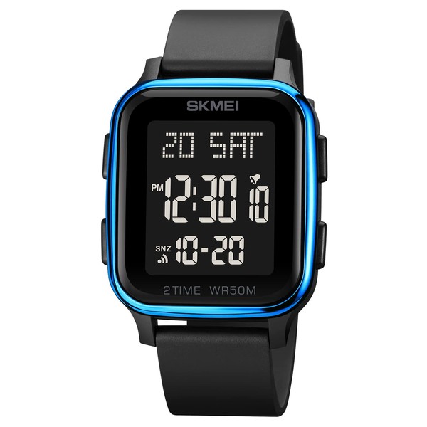 Datirzyx Digital Watch, Men's Soft Band, Waterproof Watch, Cool Digital
