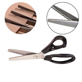 Pinking Shears, Stainless Steel Dressmaking Scissors, Serrated and Scalloped Blades, Professional Sewing Craft Cut Tailor Zig-Zag Tool, Fabric Decoration Comfort Grip Soft Handheld (Serrated 7mm)