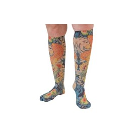 Lymphedivas Koi Beige Medical Graduated Compression Socks for Women for Swelling in the Legs and Feet 30-40mmHg (Short Closed-Toe Medium)